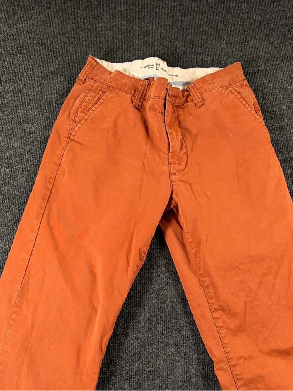 Men's Rust Orange Chino Pants - Classic Straight Fit